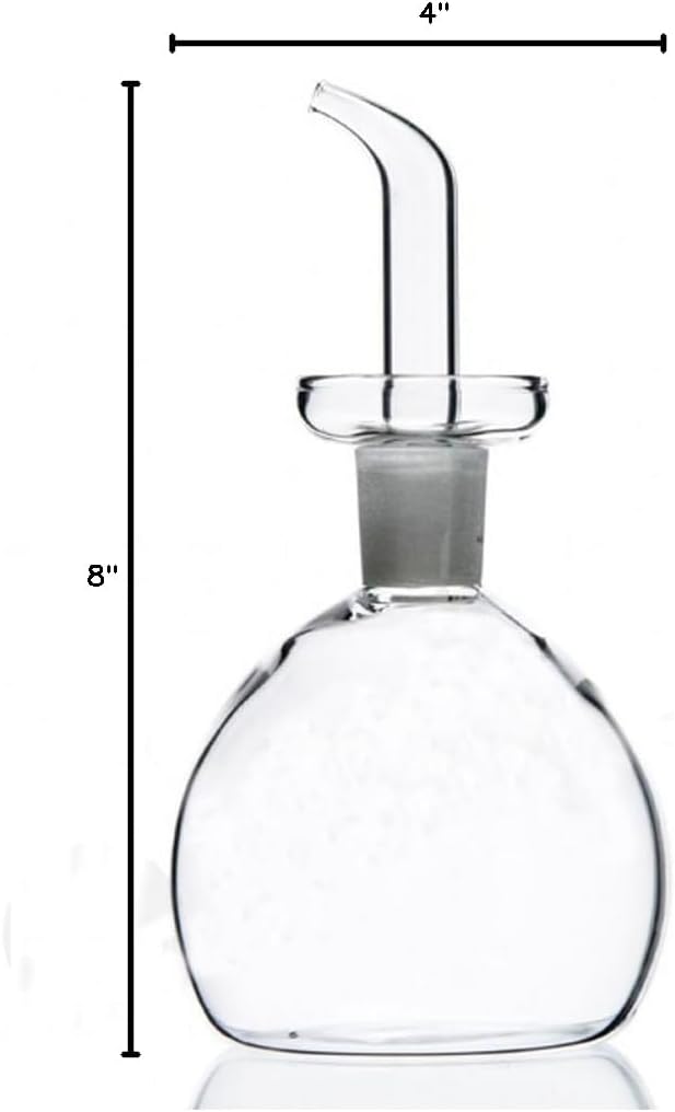 ELETON Cylindrical 16 oz Olive Oil Dispenser Bottle Glass with No Drip Spout -Olive Oil & Vinegar Dispenser Glass Cruet Decanter- Glassware Seal Handicraft Easy Clean Drip Free Bottles for Kitchen