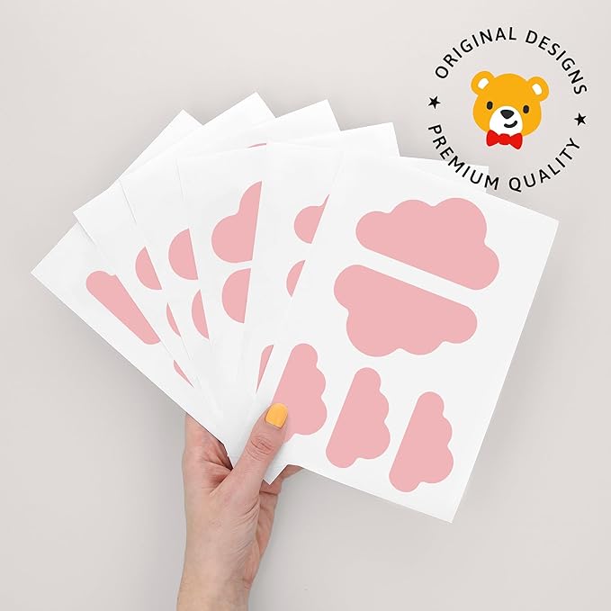 Pink Hearts - Easy-to-Apply & Removable Wall Stickers: Transform Your Toddlers Bedroom with Durable, Vibrant Peel-and-Stick Wall Decor – Stickers for Kids