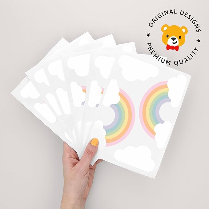 Pastel Rainbow - Easy-to-Apply & Removable Wall Stickers: Transform Your Toddlers Bedroom with Durable, Vibrant Peel-and-Stick Wall Decor – Stickers for Kids