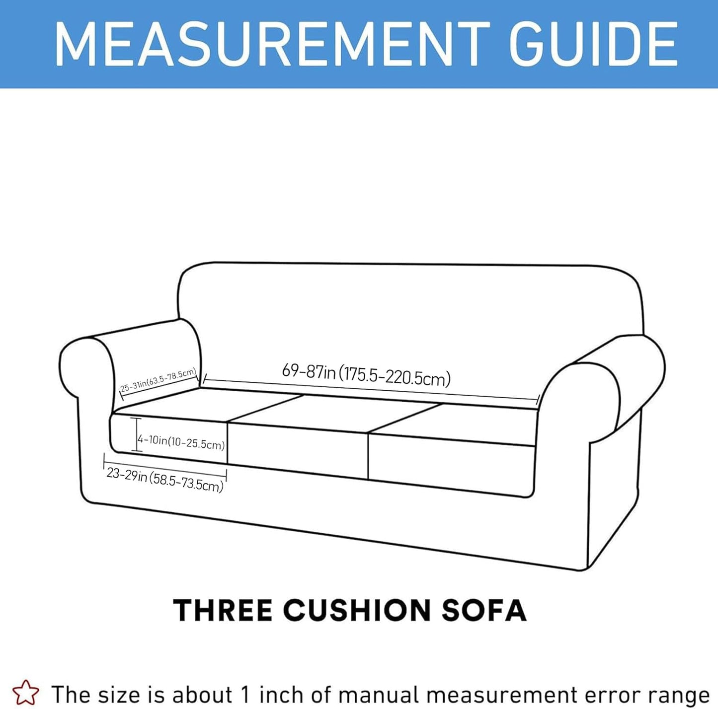hyha Waterproof Couch Cushion Covers, Stretch Sofa Couch Seat Slipcover for Dog Washable, Non-Slip Waterproof Outdoor Cushion Covers for Patio Furniture Replacement (3 Pieces, Grey)