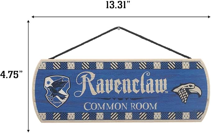 Harry Potter Ravenclaw Common Room Hanging Wood Wall Decor - Fun Ravenclaw Sign for Teen Bedroom or Movie Room