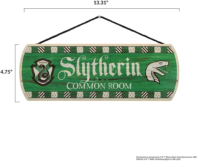 Harry Potter Slytherin Common Room Hanging Wood Wall Decor - Fun Slytherin Sign for Teen Bedroom or Movie Room