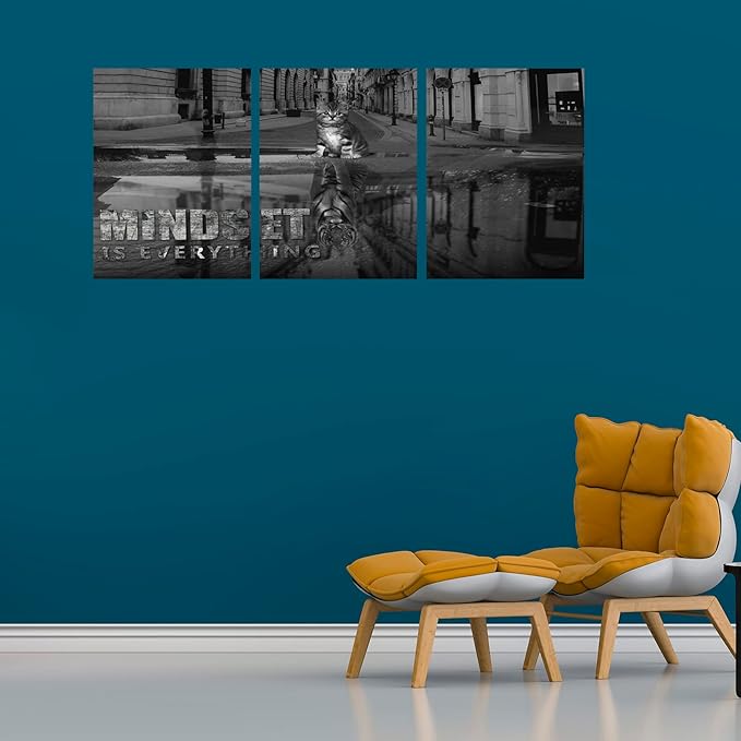 3 Panels Motivational Canvas Wall Art Inspirational Wall Art Entrepreneur Quotes Poster Print Artwork Painting Picture for Framed Home Decoration Living Room office bedroom 60" W x 28" H