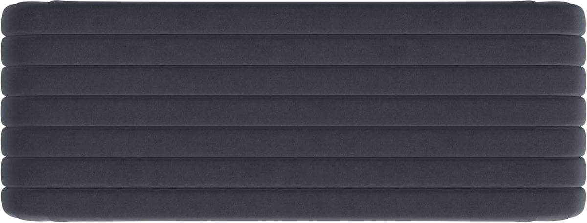 Modern Arch Channel Bedroom Bench Ottoman, 48" Entryway Bench and Shoe Rack, Soft Cushion Bench for Bedroom End of Bed, Ottoman Bench for Living Room, Bedroom, Entryway (Beach Blue Velvet)