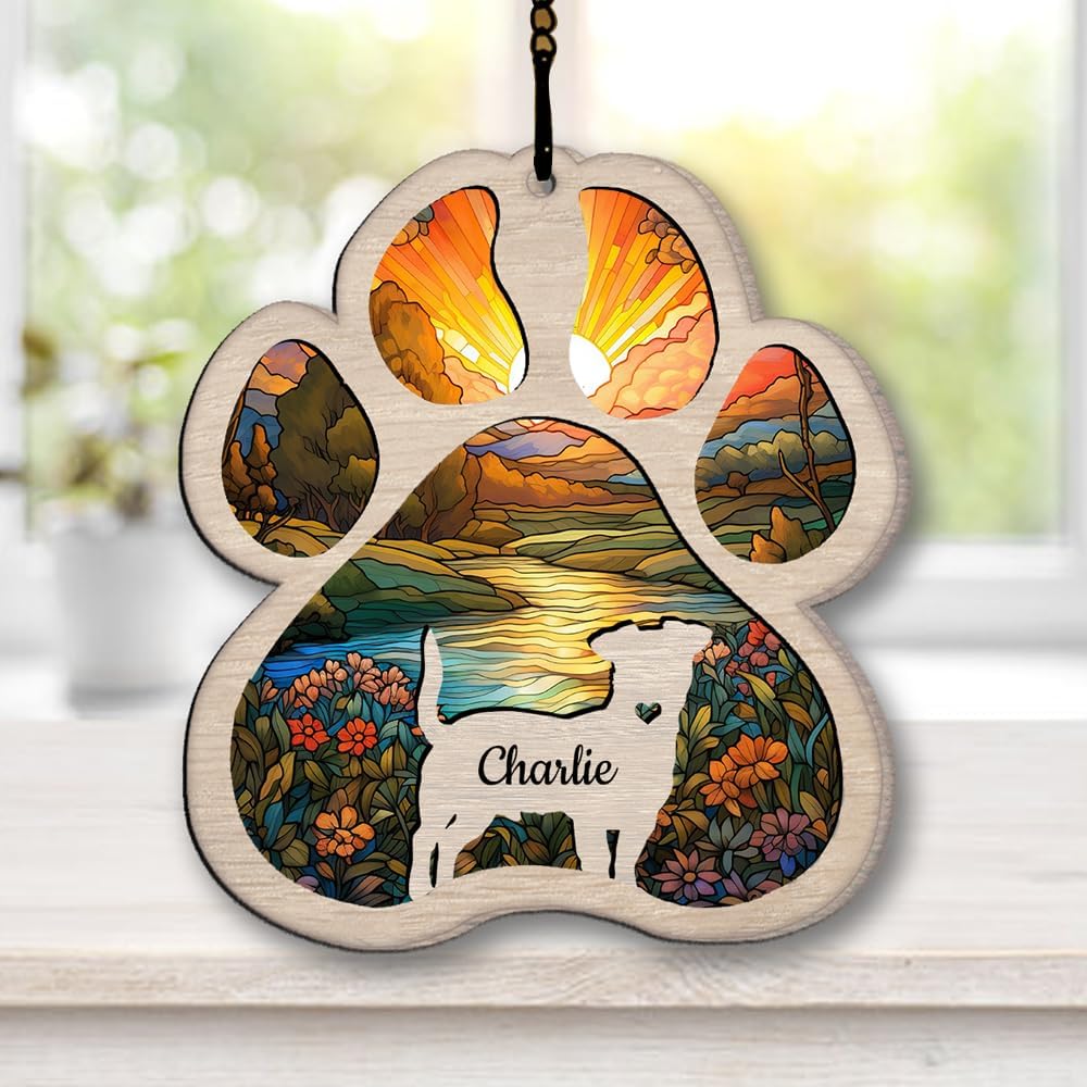 Personalized Rat Terrier Suncatcher Dog Memorial Gifts, Custom Rat Terrier Ornament Christmas Tree, Pet Remembrance Gift, Loss of Dog Sympathy Gift, Pets Memorial Ornament, Pet Loss Suncatcher