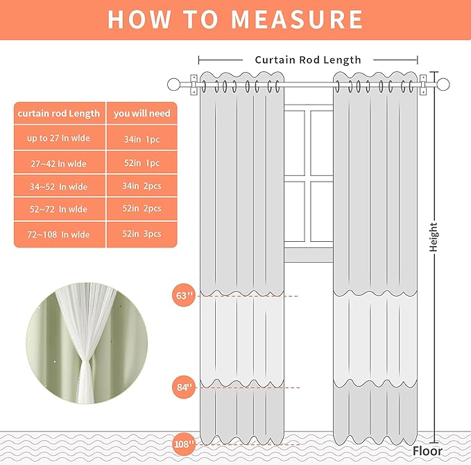 XiDi Green Curtains for Bedroom, Girls Room Blackout Curtains, Kids Room Darkening Curtains, Light Green Decor, 1 Panel Sage Green/52/72/1