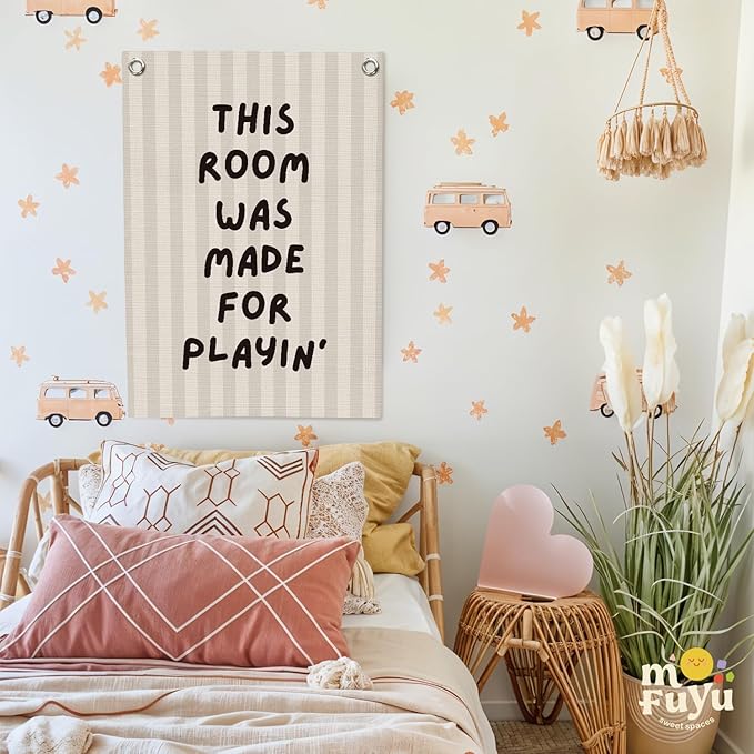 Playroom Decor Wall Banner,This Room Was Made For Playin,Playroom Sign Wall Hanging Banner Flag for Nursery,Playroom,Classroom, 18x25 Inch