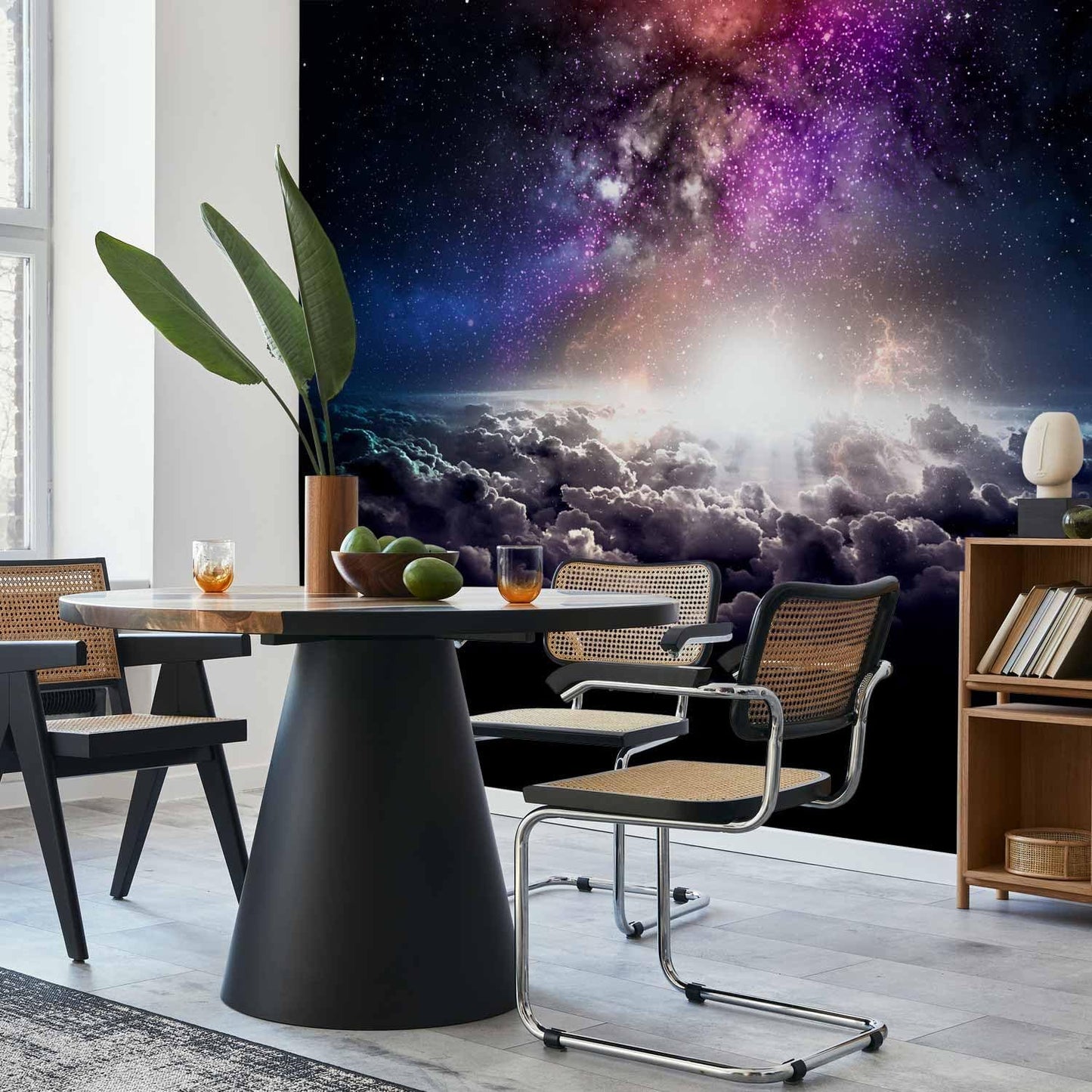 artgeist Wall Mural Galaxy 154x110 in - Peel and Stick Self-Adhesive Wallpaper Removable Large Sticker Foil Wall Decor Print Design Mural Cosmos Sky Star Cloud Purple i-A-10009-a-a