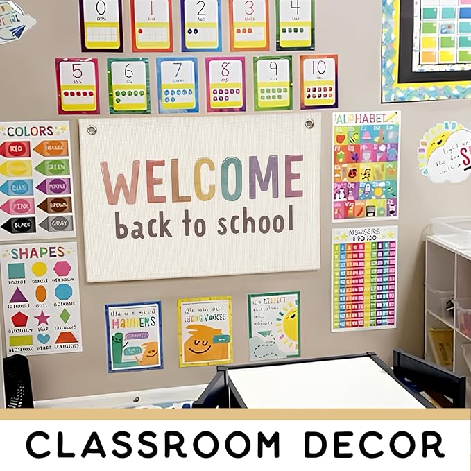 Boho Classroom Decor, First Day of School Banner, Welcome Sign for Classroom Wall Decor for Kindergarten Perschool Elementary Middle School Must Haves 20x30