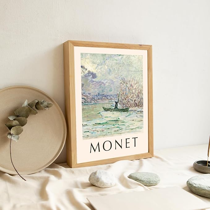 QIAOMICS Wall Art Prints Aesthetic,Flower Market Wall Art Prints for Bedroom,Monet&Van Gogh Poster,Colorful Abstract Girls Room Decor Floral Drawing Posters for Livingroom Decor