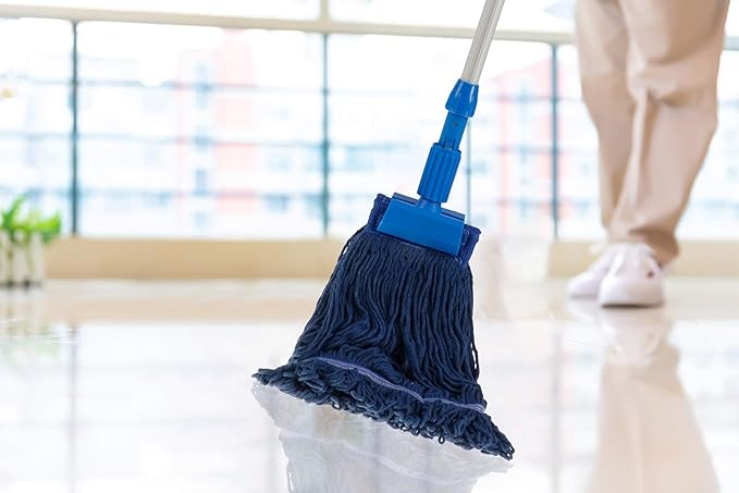 Heavy Duty Wet Industrial Cleaning Mop Head – Mop Head Replacement Perfect Cotton Washable Mop Head Replacement for Commercial & Home Cleaning(Blue)