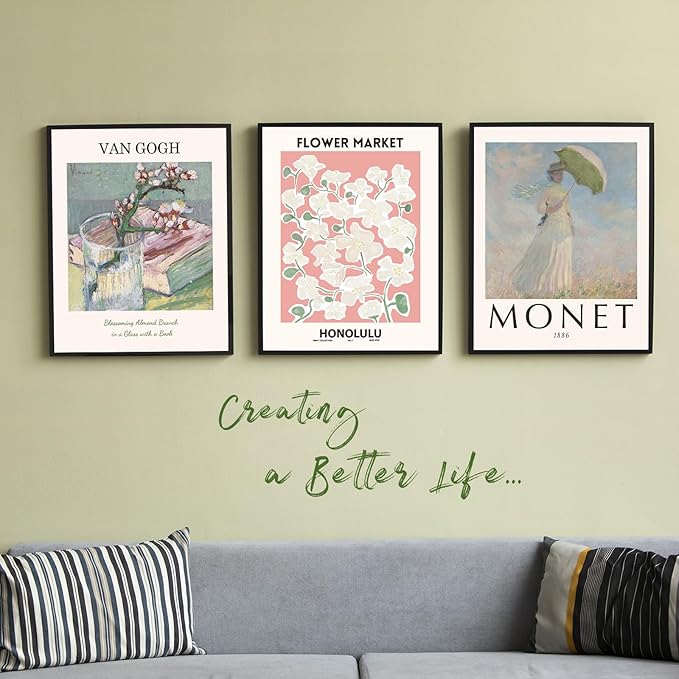 QIAOMICS Colorful Flower Market Wall Art Prints Abstract Matisse Wall Decor Posters,Colorful Exhibition Posters Wall Art Flower Pictures for Bedroom,Living Room Unframed (8" x 10")