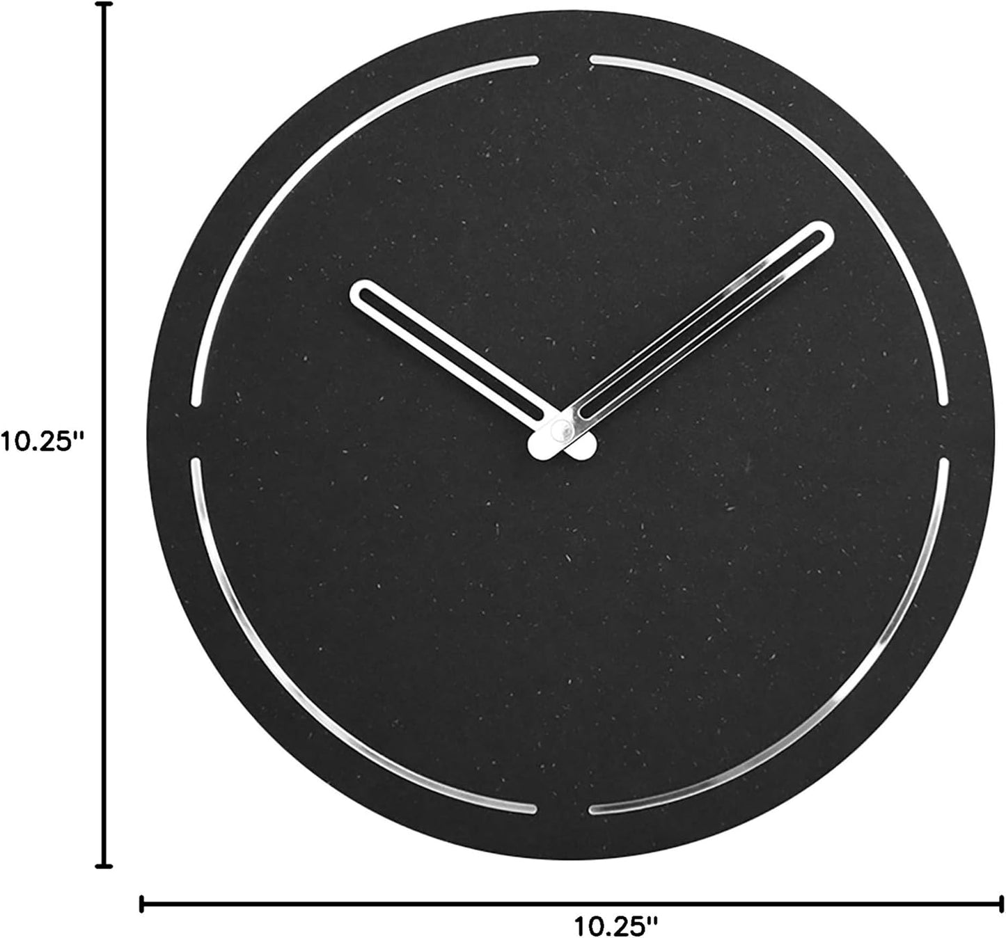 Stephanie Imports Modern Minimalist Dark Concrete Gray Silent Wall Clock (Silver)