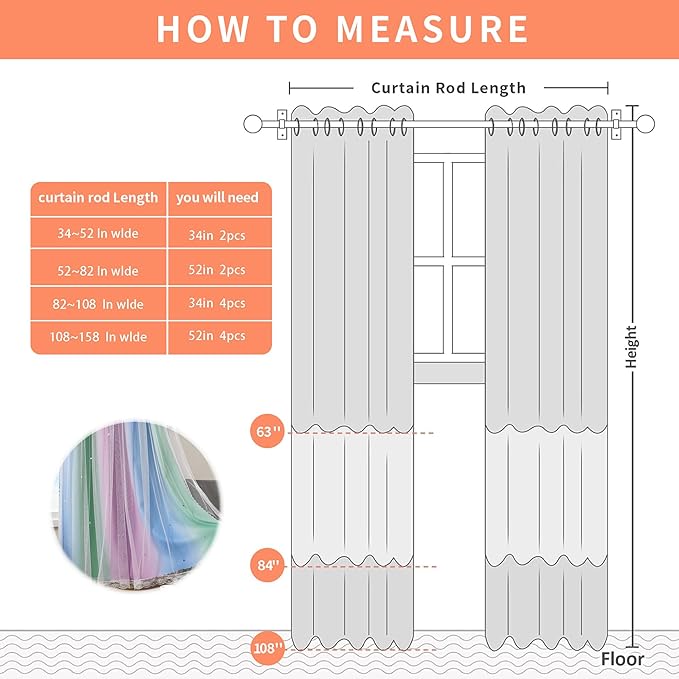 XiDi Blackout Curtains for Girls Bedroom Decor 45 inches Long Window Curtains Colorful Rainbow Design 2 Panel, Kids Room Unicorn Princess Theme Home Decor Ombre Drapes Green Purple Blue W34 X L45