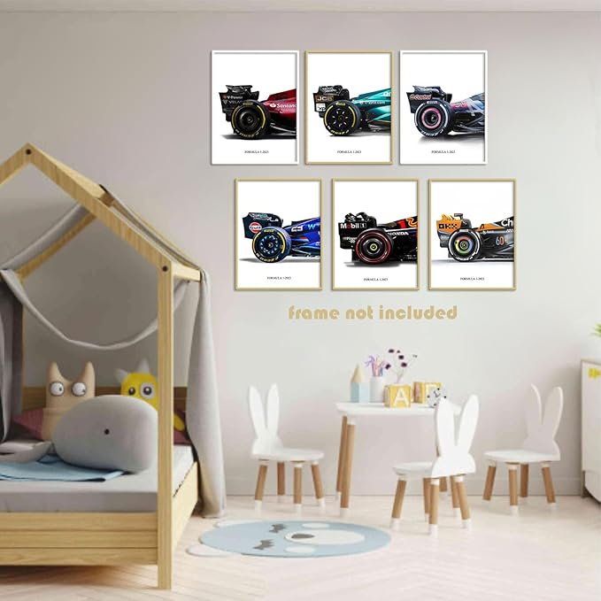CSLGQGV Car Posters Classical Supercar Prints Vintage Racing Car Canvas Painting For Boys Room Pictures Wall Decor Living Room Aesthetics Bedroom Office (Unframed,8×10inch,6pcs)