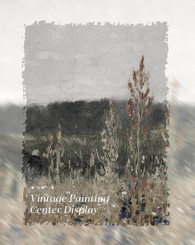 HUARCEY Framed Canvas Wall Art Prints, Living Room Shelf Vintage Art Aesthetic, Wildflower Landscape Paintings Farmhouse Decor, Retro Table Desk Decoration for Bedroom Bathroom, 8x10Inch