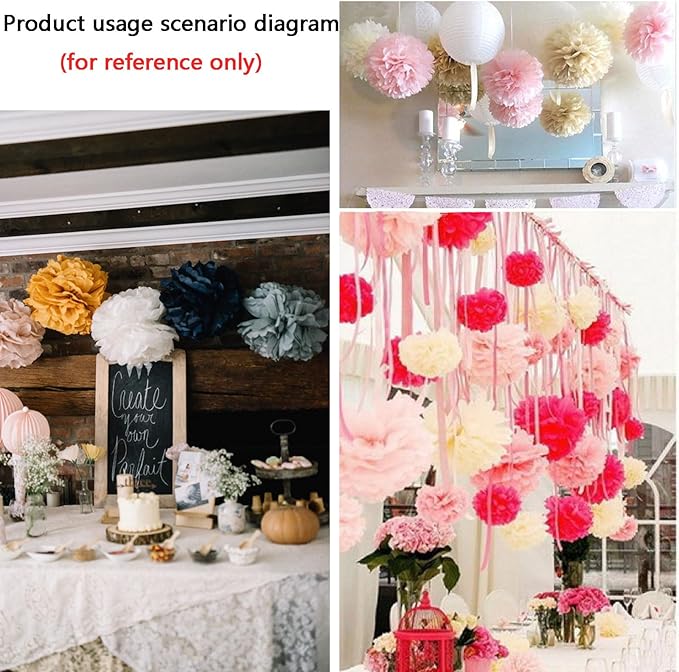 We Moment Colorful Tissue Paper Flowers Decorations for Birthday Mexican Party Party Decor Ceiling Wall Hanging Tissue Pom Poms 20pcs