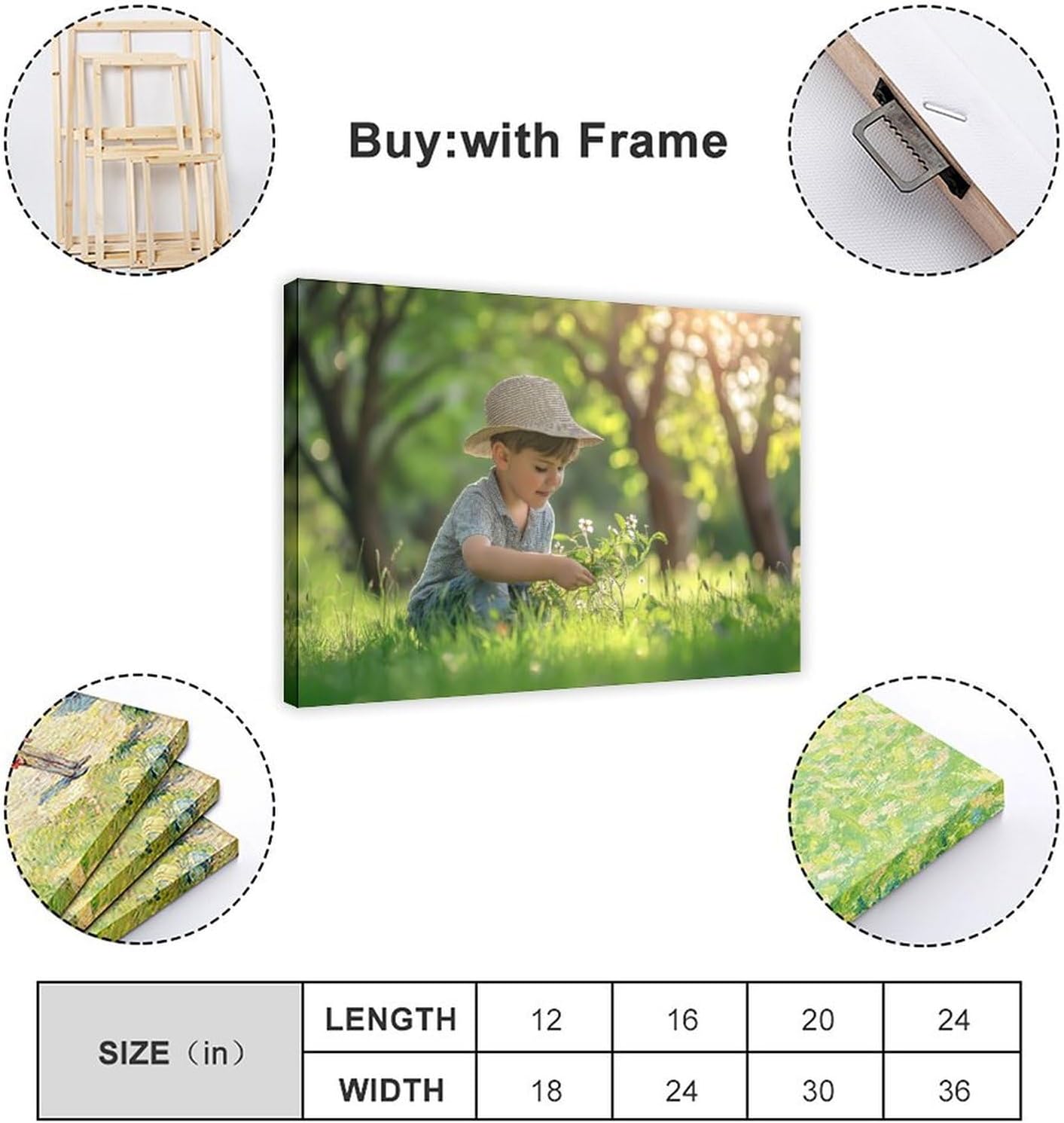Custom Framed Photo Prints Customize Canvas Wall Picture Personalized Canvas Pictures for Wall Decor Custom Canvas Prints with Photos Personalized Picture Frames for Living Room 18x12in