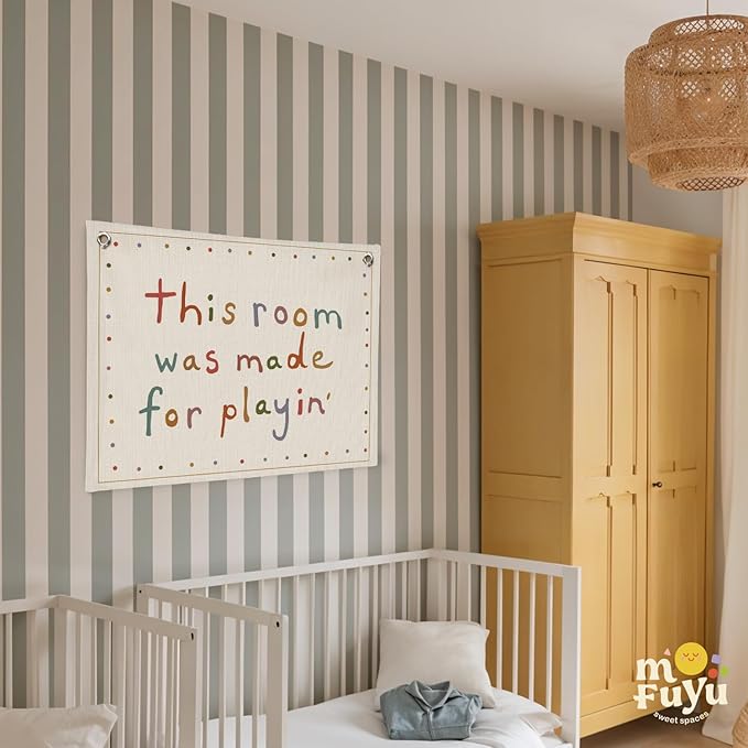 Playroom Wall Decor,Boho Long Live Playtime Linen Canvas Banner, Decor,Toddler Wall Decor for Toddler Boys Toy Room Bedroom,30x20 Inch