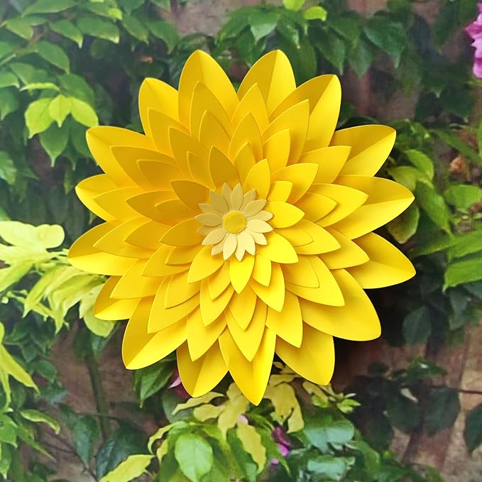 Ombre Yellow Paper Flower for Wedding Party Backdrop Nursery Wall Home Decor Birthday Baby Shower Bee Sunflower Lemon Party Supplies Pack of 6
