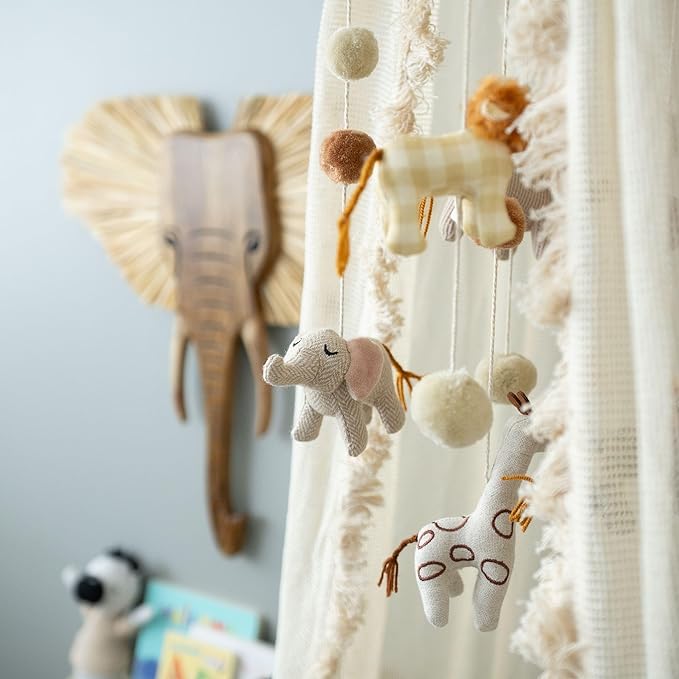 Crane Baby, Safari Nursery Decor for Boys and Girls, Ceiling Hanging, 11" x 28", Jungle Nursery Decor, Ceiling Hanging Decorations