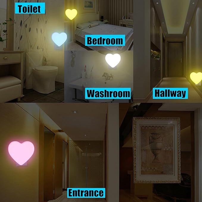 INZU Night Lights Plug into Wall, LED Night Light for Kids, Cute Nightlight with Auto Dusk to Dawn Sensor, LED Nightlight with Soft Warm Light for Bedroom, Nursery, Bathroom, Hallway (Blue)