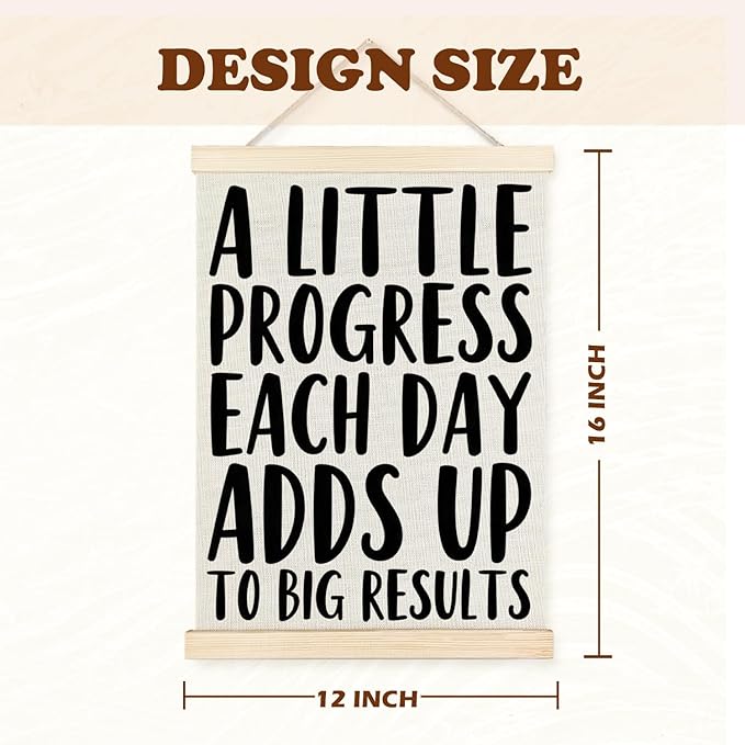 Supwhd Aesthetics Positive Affirmations Wall Decor, Inspirational Add Up to Big Results Office Wall Art, Motivational Quotes Wall Art for Office Classroom Home, 12x16
