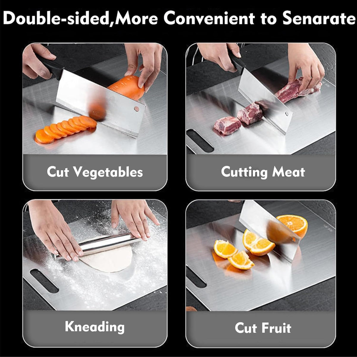 Titanium Cutting Board - 2 pack Titanium Cutting Boards for Kitchen,Double Sided Titanium Cutting Mat,Non Stick Chopping Board Easy to Clean(11.81 * 17.91in)