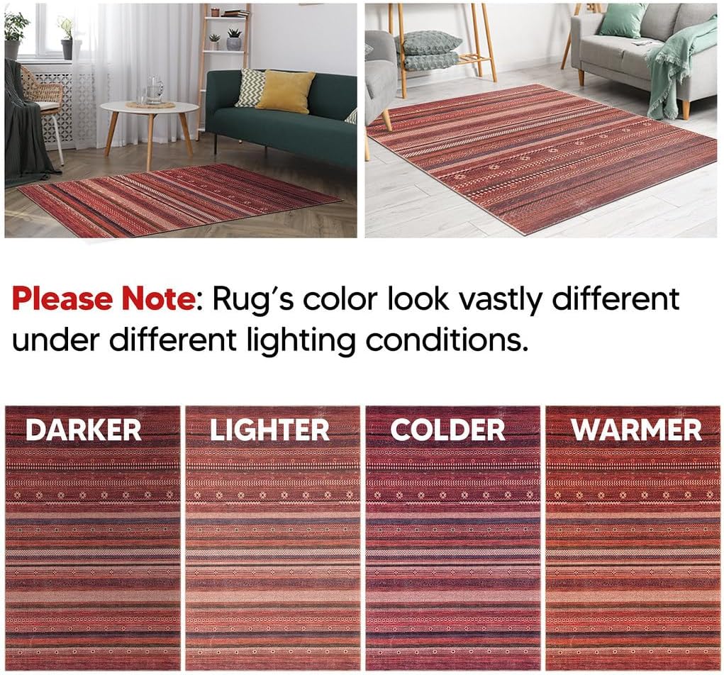 Keen Home Design 2x7 Rug - Machine Washable Runner Rug with Non-Slip Backing, Ideal for Hallway, Entryway, Kitchen, Laundry Room - Vintage, Easy Clean, Durable, Low Pile Rug - (2'6" x 7')