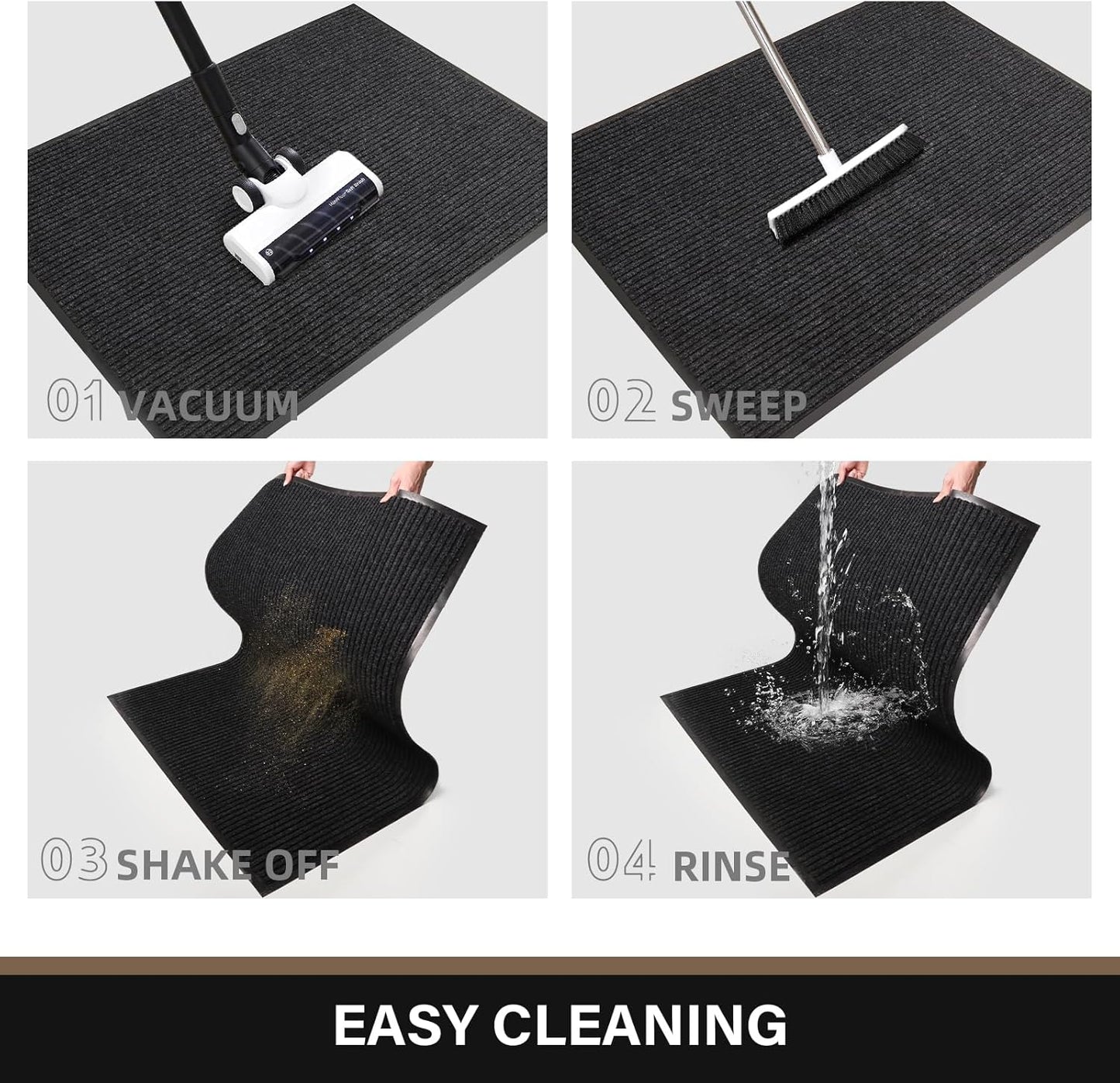 Large Front Door Mat, 72" x 36" Durable Front Doormat, Heavy Duty Large Welcome Door Matt for Home Entrance, No Slip Rubber Low Profile Door Mats for High Traffic Area