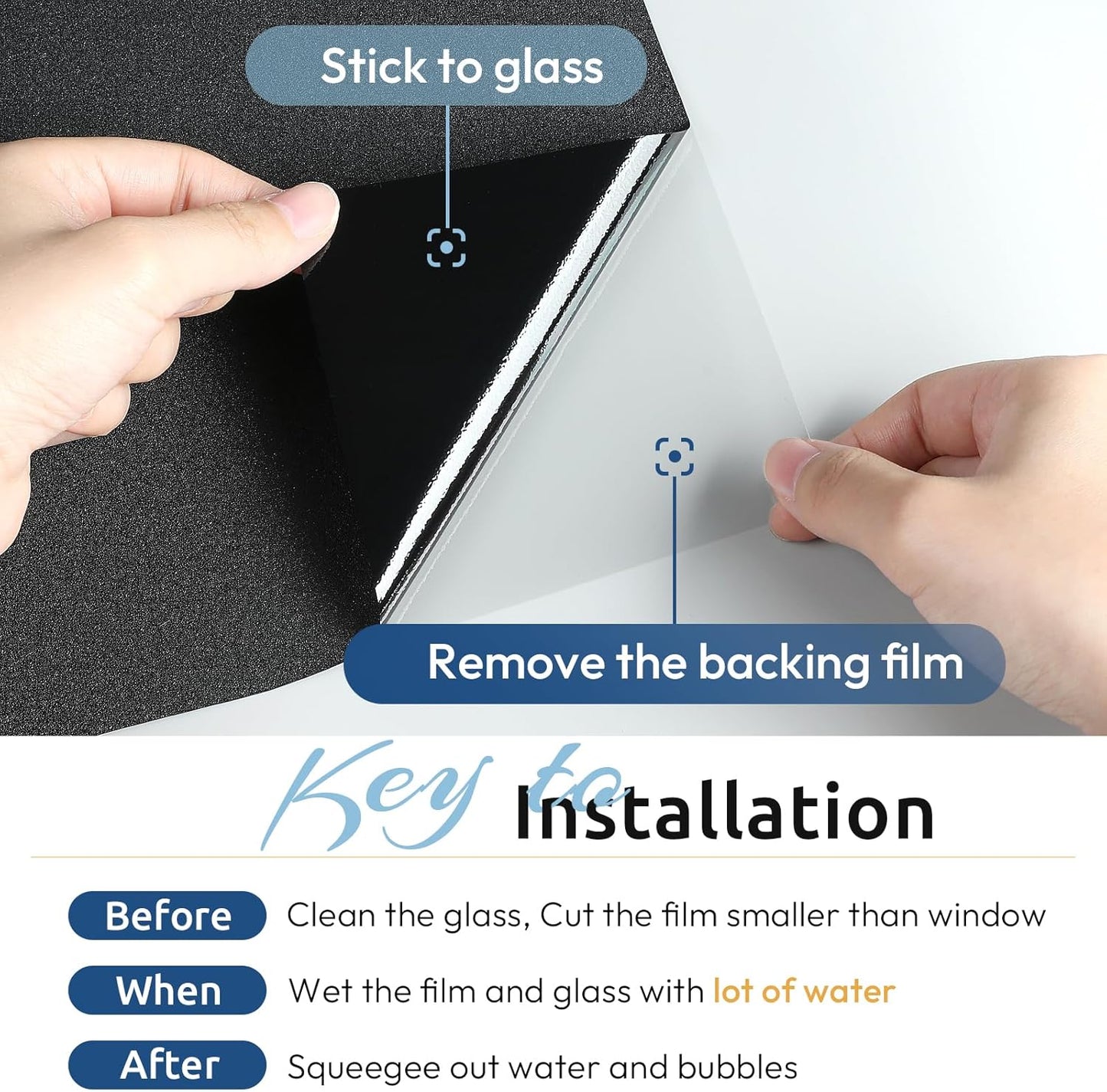 rabbitgoo Blackout Window Film, Sun Heat Blocking Privacy Cover for Glass, Removable Opaque Room Darkening Dark Black Out Window Covers Tint Shades for Home Day Sleep Light Blocker 29.5 x 78.7 Inches