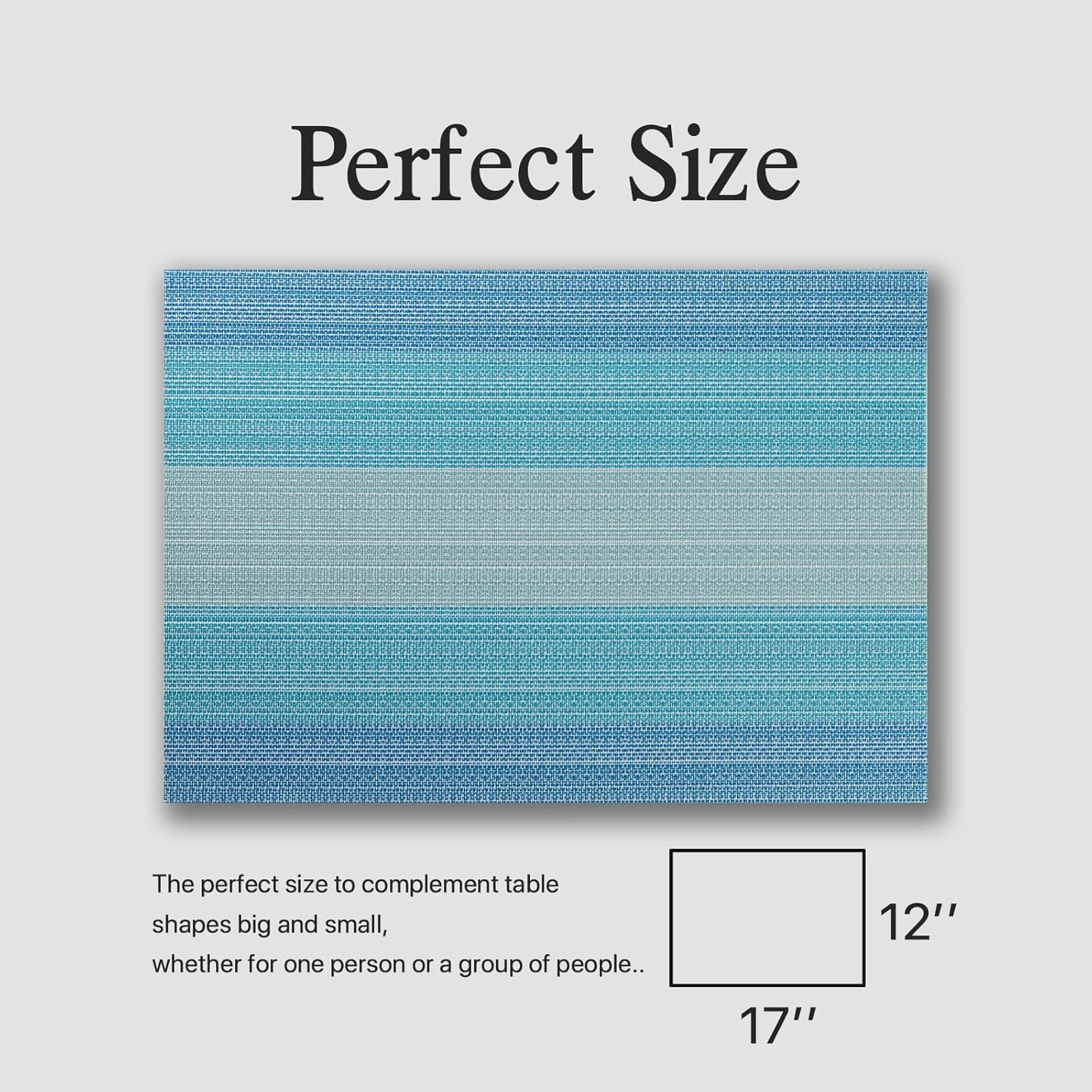 Placemats Set of 6 - Easy Clean Woven Vinyl Placemats for Dining Table, Indoor/Outdoor Place Mats, Washable PVC Table Mats(Ocean Geode)