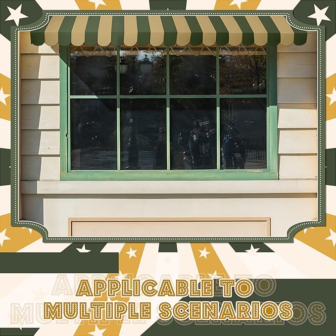 Boao 4 Pack Circus Awning Decoration 3D Stripe Cardboard Awning Carnival Wall Decor Circus Party Favors for Lemonade Stand Bakery Ice Cream Truck Bulletin Board Decor(Green)