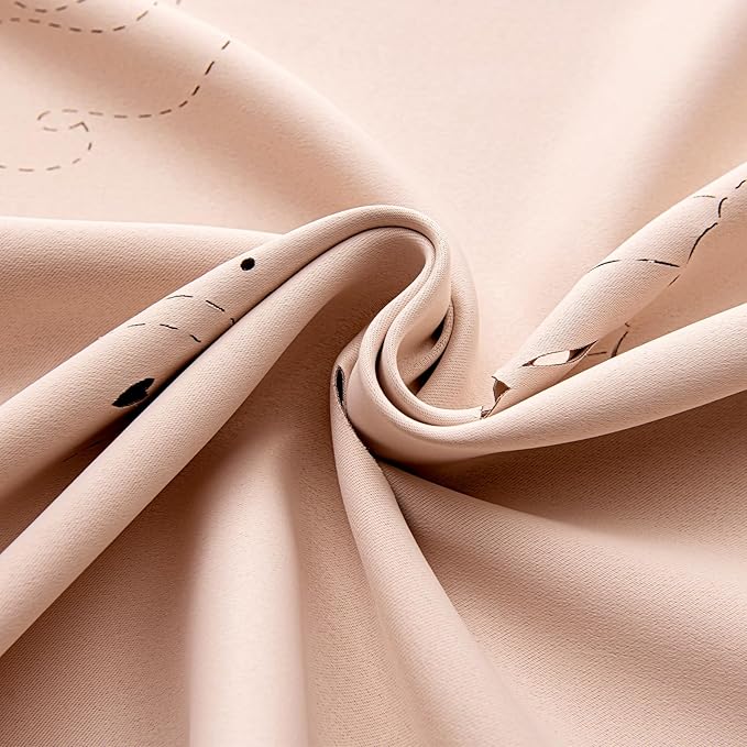 UNISTAR 2 Panels Unicorn Curtains for Kids Girls Bedroom Aesthetic Living Room Decor Double Layer Star Cut Out Baby Pink Window Wall Home Decoration,W52 x L63 Inches