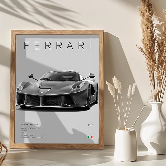 CSLGQGV Car Poster Vintage Racing Car Wall Art Supercar Canvas Prints Painting For Men Room Pictures Guys Dorm Room Aesthetics Decor Bedroom Office (Unframed,8×10inch,6pcs)