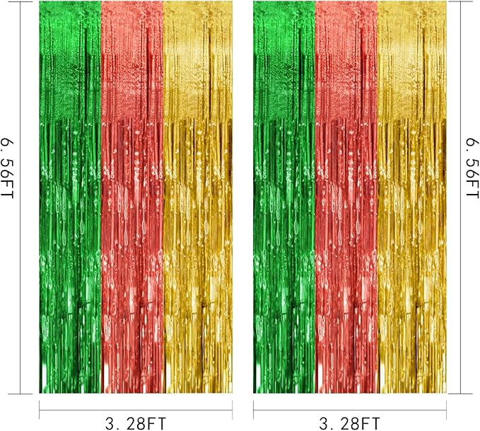 2 Pack Hawaii Backdrop Party Decorations Tinsel Curtain Summer Party Streamer Foil Fringe Birthday Decorations Photo Booth Vibrant Theme Christmas Beach Baby Shower Graduation Decor