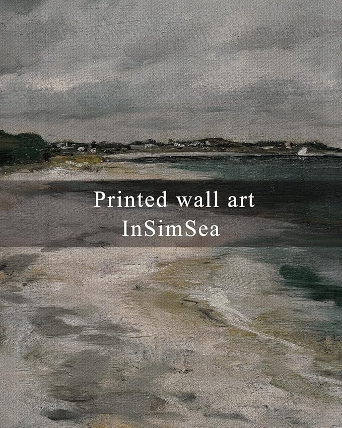InSimSea Framed Canvas Wall Art Vintage Decor, Large Coastal Wall Art, Seaside Painting Prints, Modern French Country Farmhouse Decorations, Rustic Wall Decor for Living Room Bedroom, 20"x30"