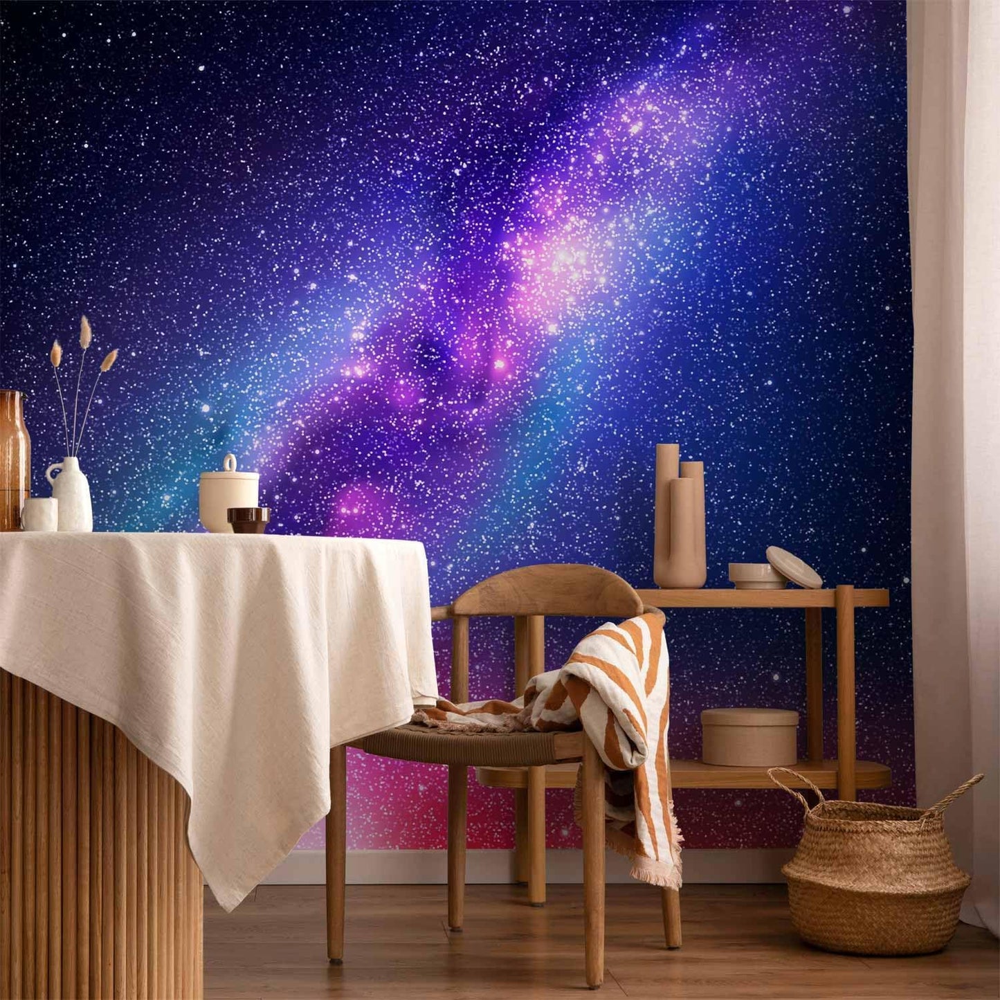artgeist Wall Mural Galaxy 157x110 in - XXL Non-Woven Wallpaper Fleece Wall Decor Photo Print Picture Image Abstract Space Sky Star Cloud Violet f-C-0487-a-a