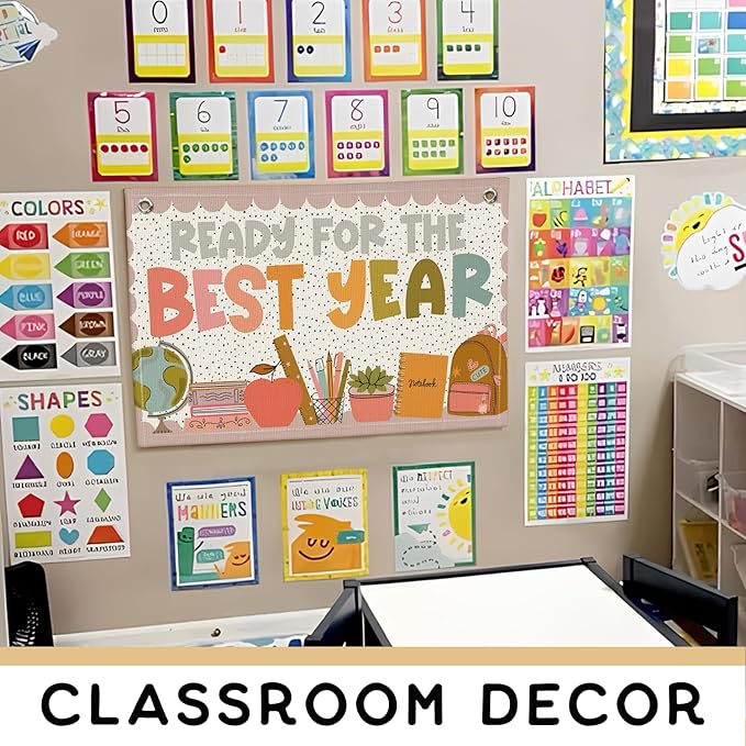 Boho Classroom Decor, Inspirational Teacher Back To School Banner Wall Hanging Flag for Elementary Middle School Kindergarten Perschool Classroom Must Haves 20x30