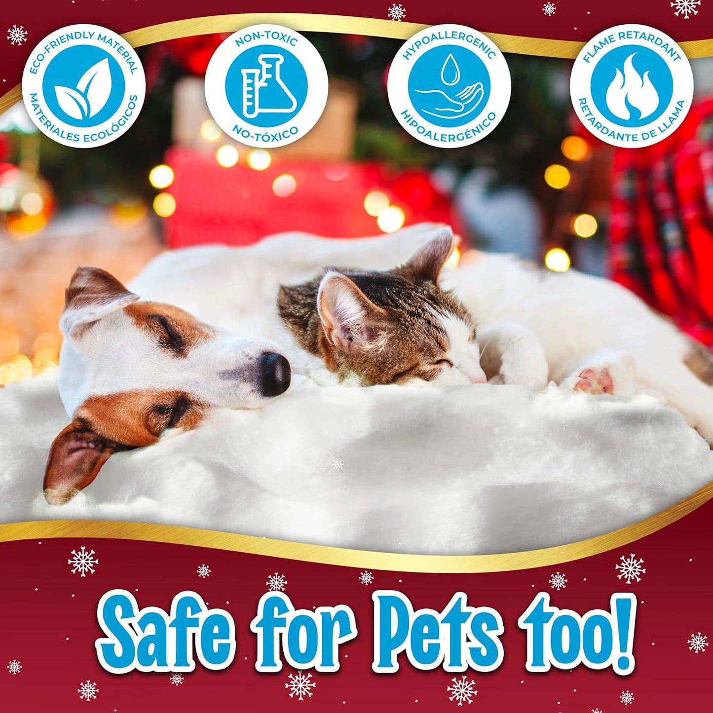 stargo 3 Pack Fake Snow Blanket Roll for Christmas Village Displays, Christmas Tree Deocration - Thick White Soft Fluffy Faux Snow Backdrop Artificial Snow Blanket Cover (Each Roll 2.6 x 7.8ft)