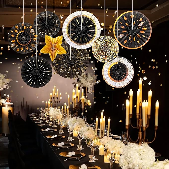 2025 New Year Party Decorations New Years Eve Ceiling Hanging Decor with Fireworks New Year Countdown Party Supplies for Home Office Classroom Hello 2025 Theme Party