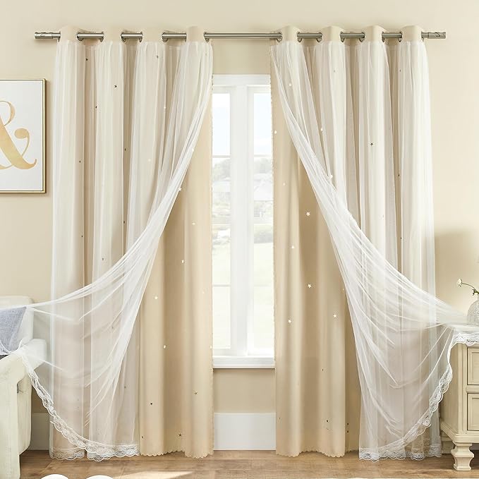 XiDi Curtains for Bedroom Decor Beige52/84/1