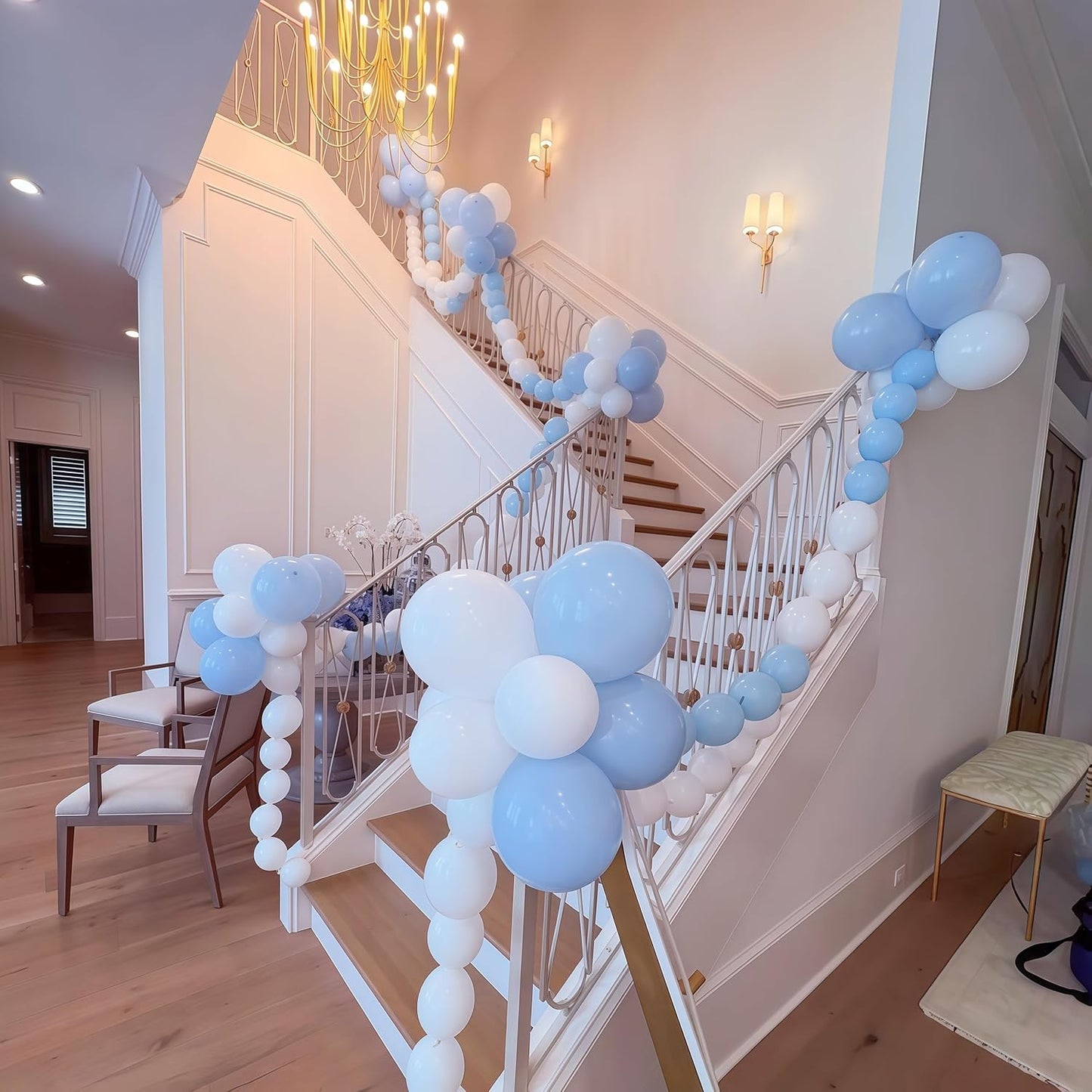 Light Blue Linking Balloons, 60PCS 6 Inch Small Baby Blue Quick Link Balloons for Making Balloon Wall Heart Arch, Tails Balloon for Wedding Birthday Baby Shower Engagement Graduation Party Decorations