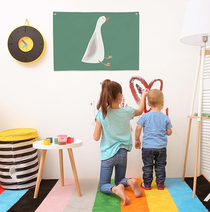 Silly Goose Quote-Nursery Rectangular Canvas Banner Wall Decor for Nursery Bedroom Playroom Decor,Poster Flag Sign Wall Art for Baby Boy Girl Kids-Baby Shower Birthday Christmas Gift-Home Decor