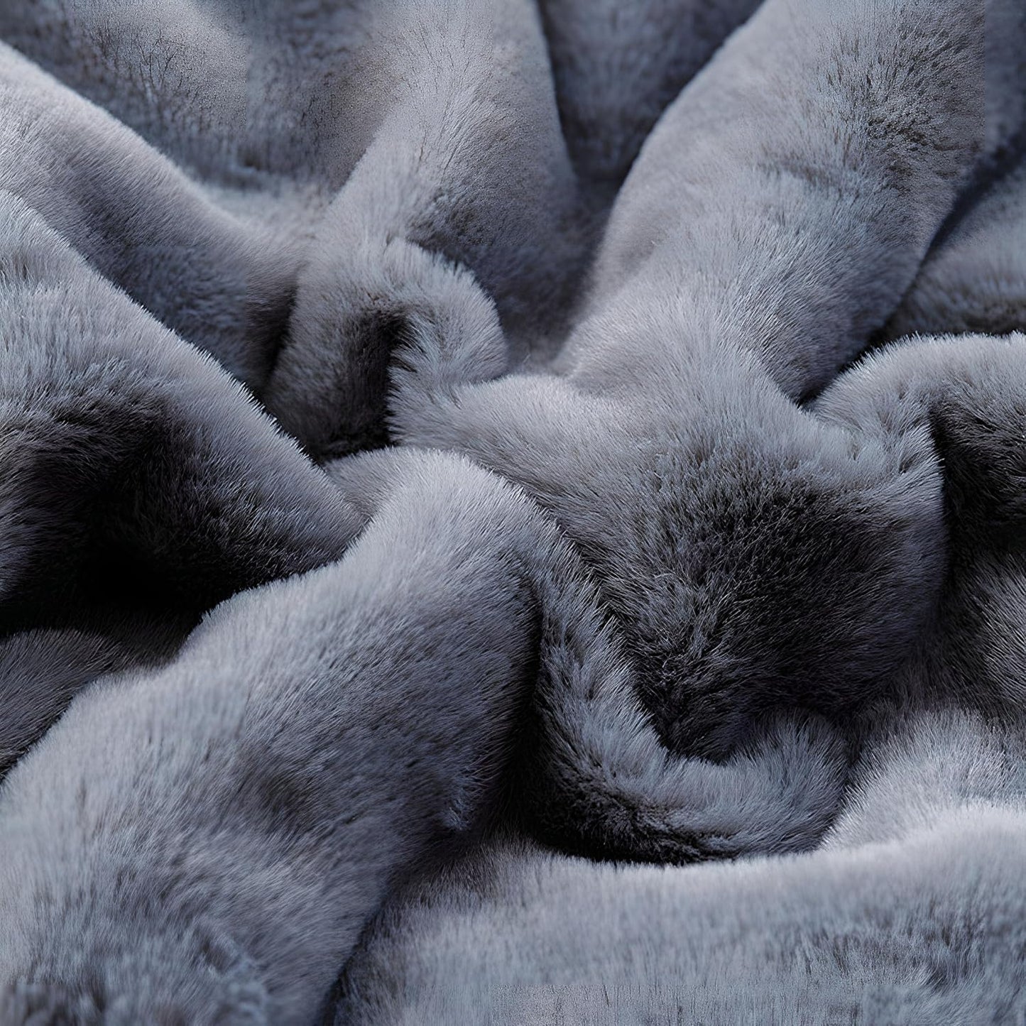 UKELER Soft Faux Fur Throw Blanket Large Solid Reversible Shaggy Blanket Plush Thick Fluffy Blankets Throws for Bed, Couch, Sofa, Office, Camping 60''x80'' Dark Grey