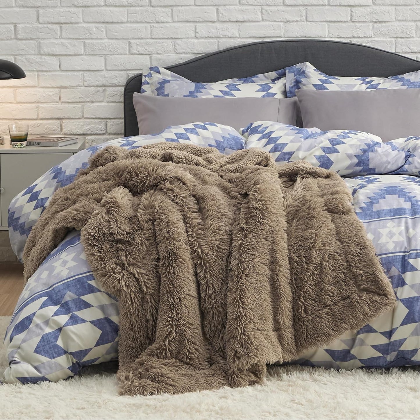 Bedsure GentleSoft Fuzzy Sherpa Faux Fur Twin Blanket, Brown Cozy Gifts for Women Men, Soft Fleece Plush Warm Minky Thick Blanket Twin Size for Bed, Couch, Brown Room Decor Dorm Essentials, 60x80