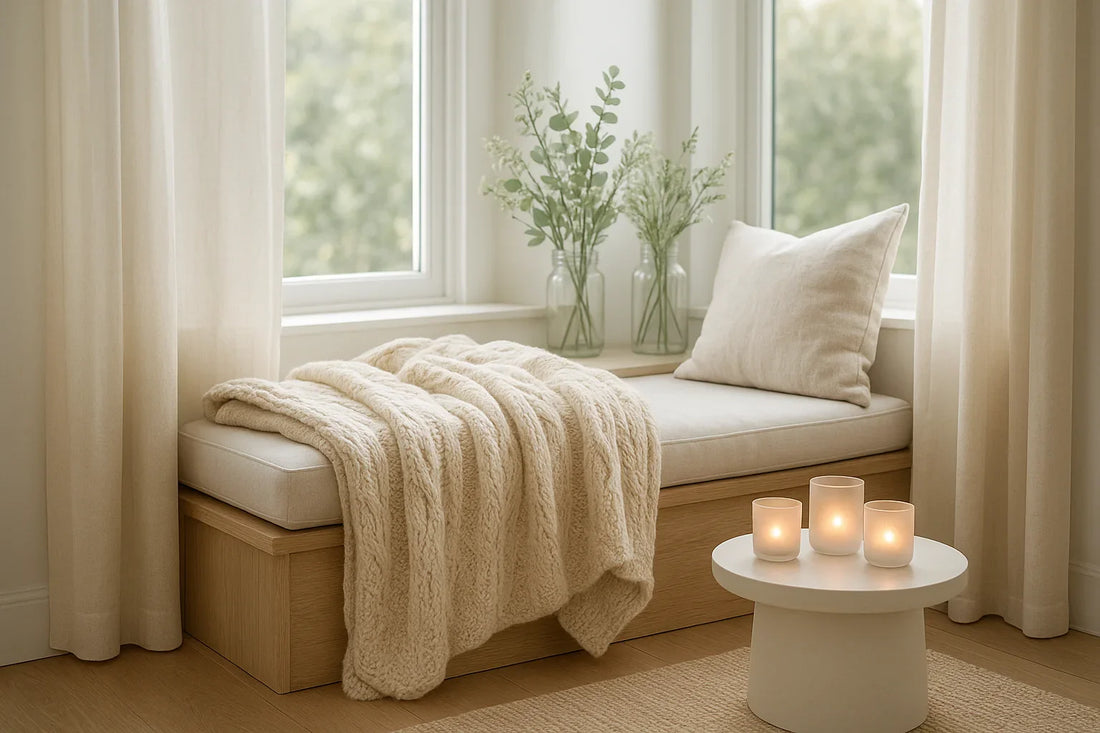 Cozy Up Your Home with Warm Lights and Soft Throws