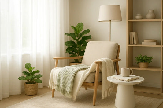 Cozy Corners Glow Bright with Stylish Throws and Lights