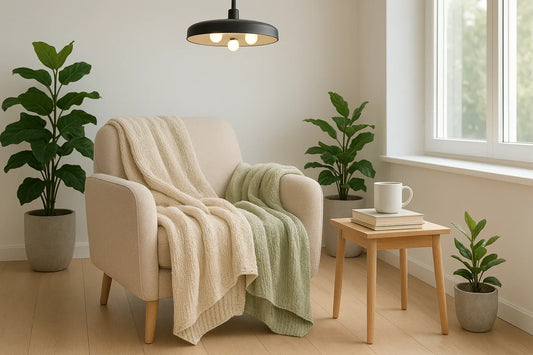 Cozy Up Your Home with Soft Throws and Elegant Lighting