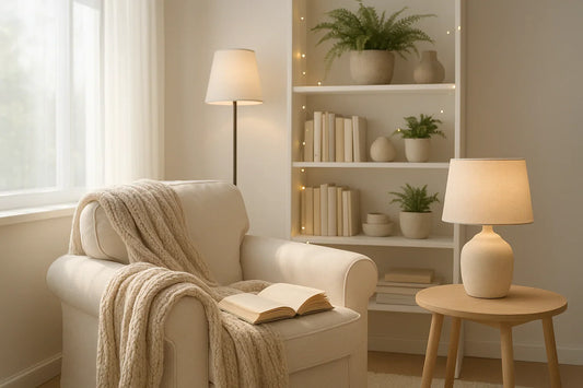 Cozy Up Your Space with Warm Lights and Soft Throws